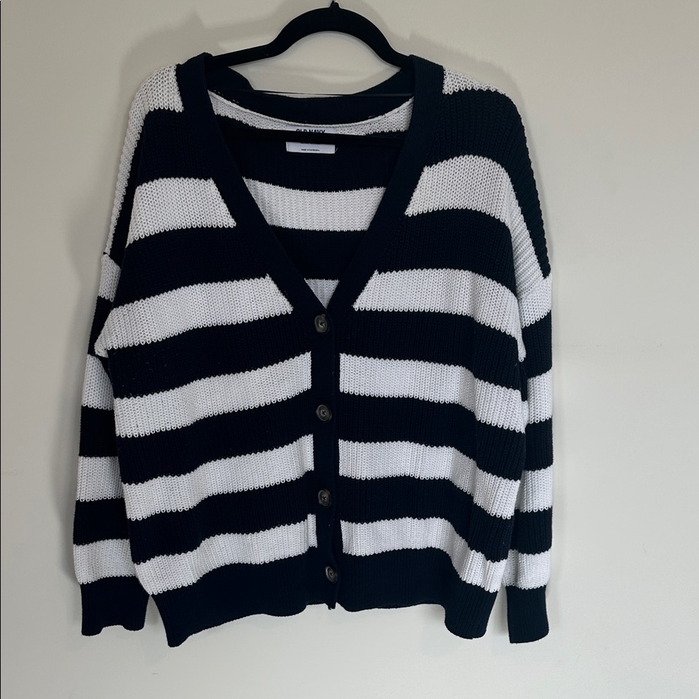 Striped Blue and White Women's Sweater Old Navy XL